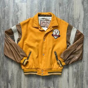 Vintage 80s Louisville Slugger Leather Wool Varsity Jacket Size XL